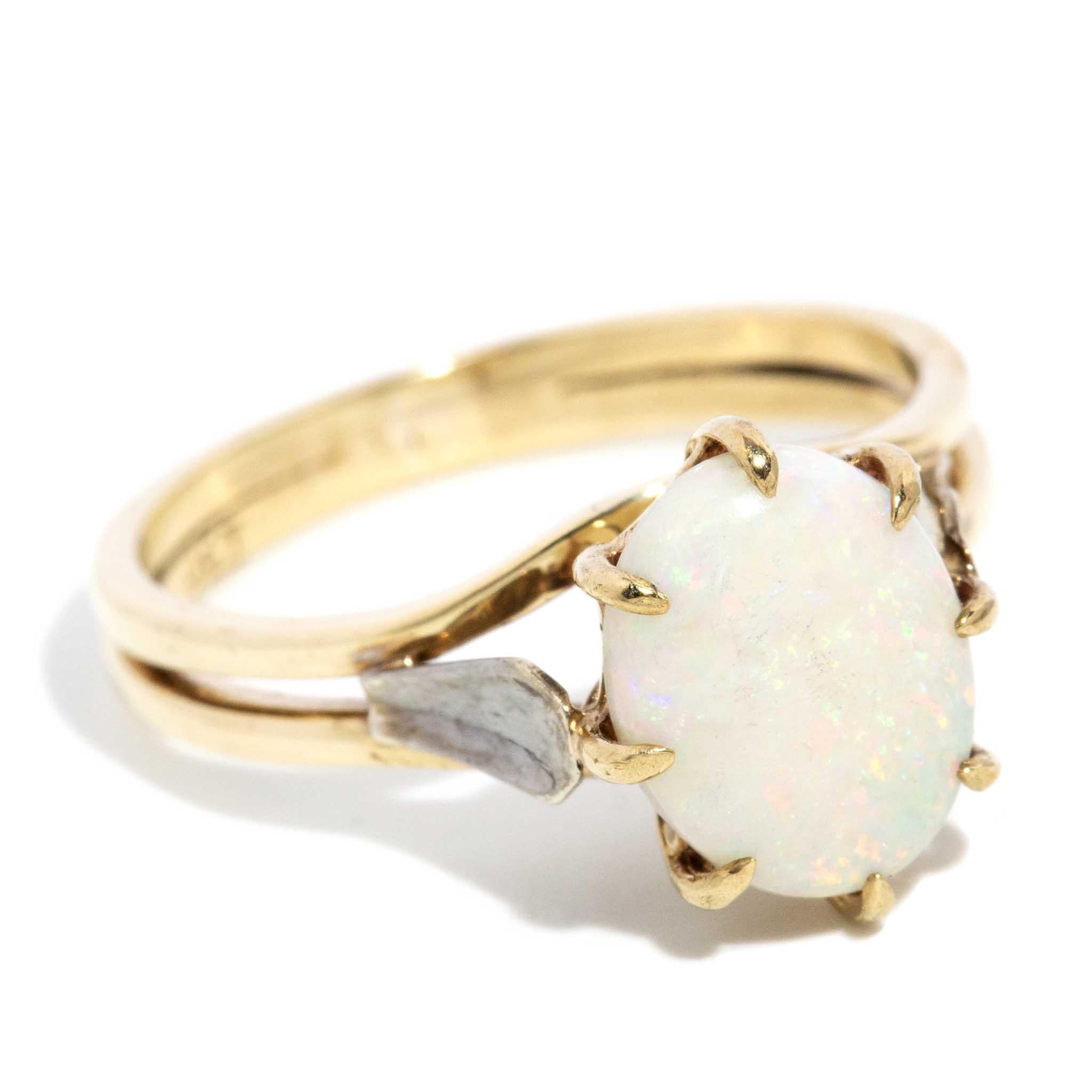 Kyleigh 1970s Oval Opal Ring 9ct Yellow Gold