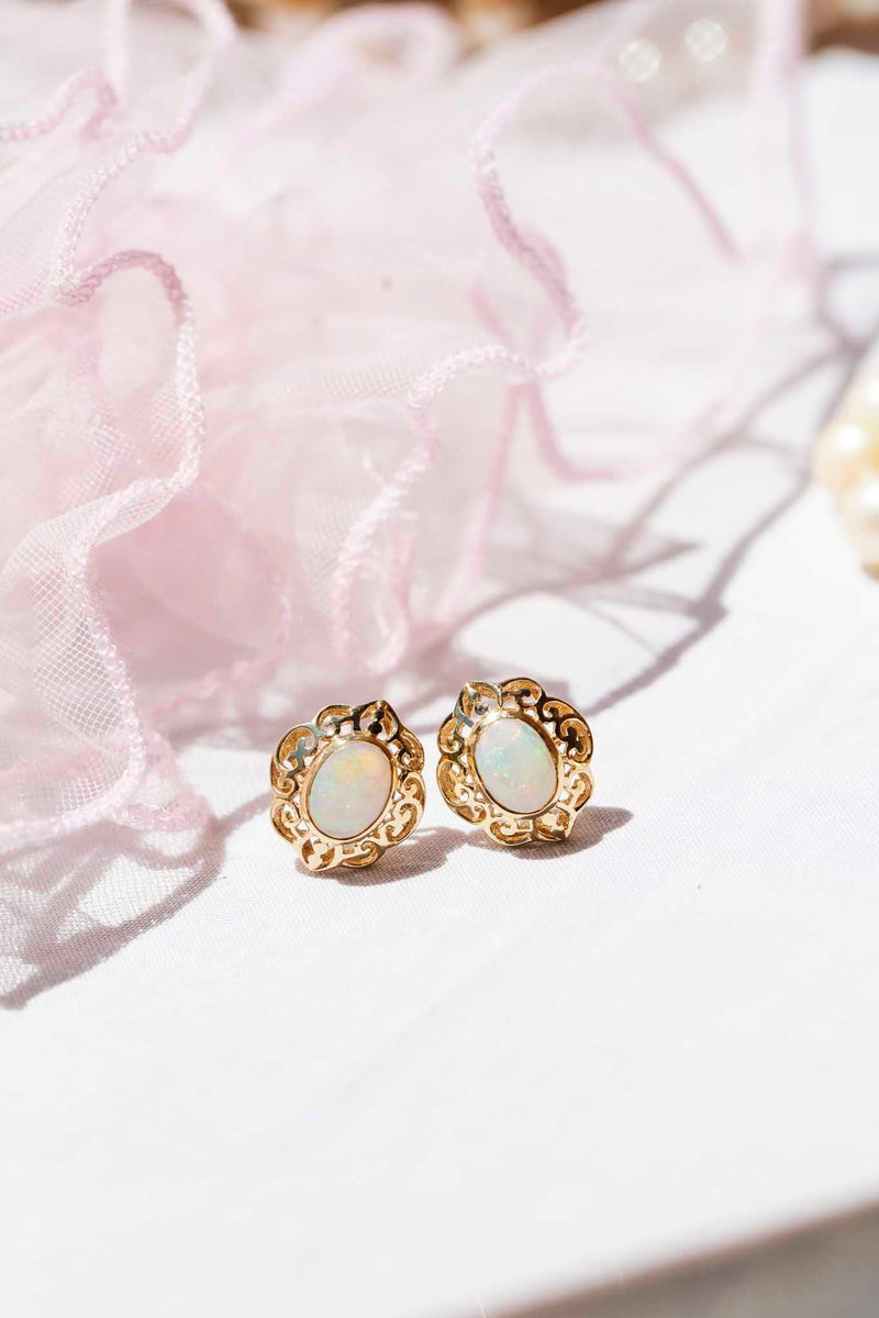 Lana Solid Australian Opal 9ct Gold Earrings Earrings Imperial Jewellery 