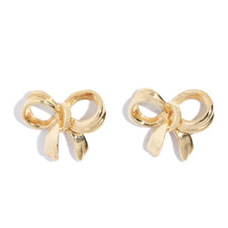 Heather 1990s Bow Stud Earrings 9ct Gold