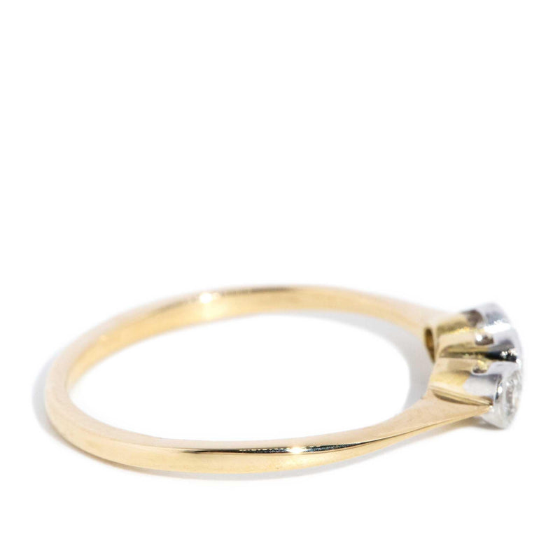 Leah 1950s Diamond Three Stone Ring 18ct Gold