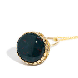 Lexie 1980s Bloodstone Pendant 9ct Gold