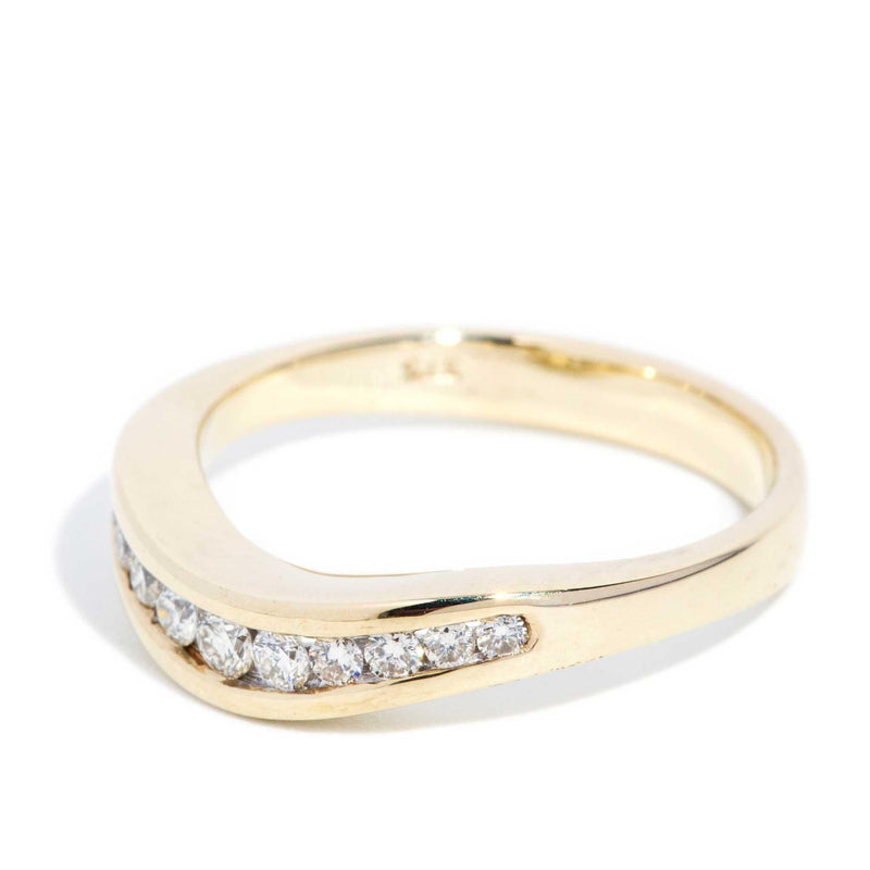 Livia Diamond Curved Band 9ct Yellow Gold