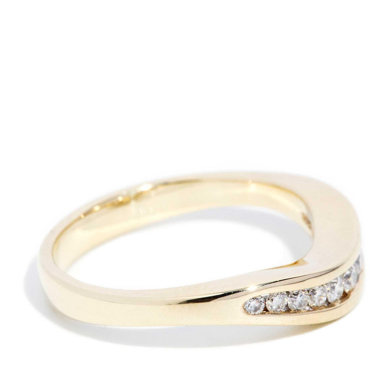 Livia Diamond Curved Band 9ct Yellow Gold