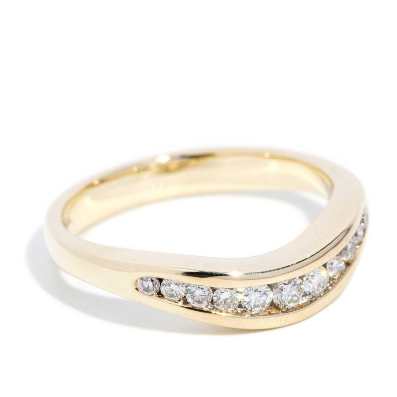 Livia Diamond Curved Band 9ct Yellow Gold