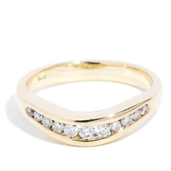 Livia Diamond Curved Band 9ct Yellow Gold