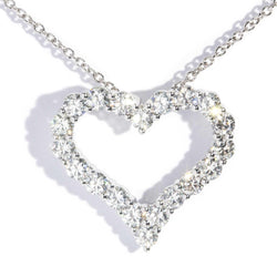 Lola Diamond Heart Pendant & Chain 18ct White Gold