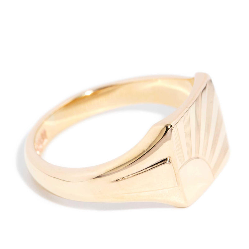 Lonan 1969 Sunray Signet Ring 9ct Gold