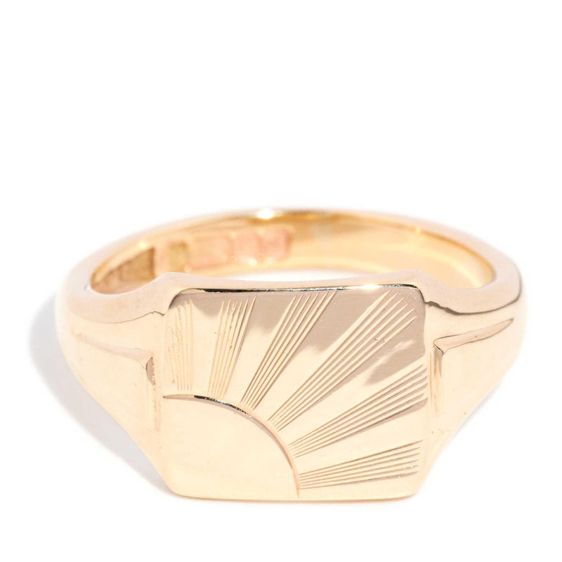 Lonan 1969 Sunray Signet Ring 9ct Gold