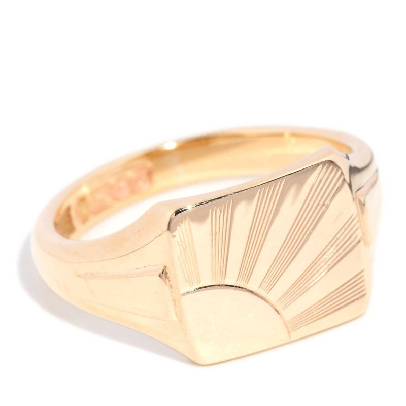 Lonan 1969 Sunray Signet Ring 9ct Gold