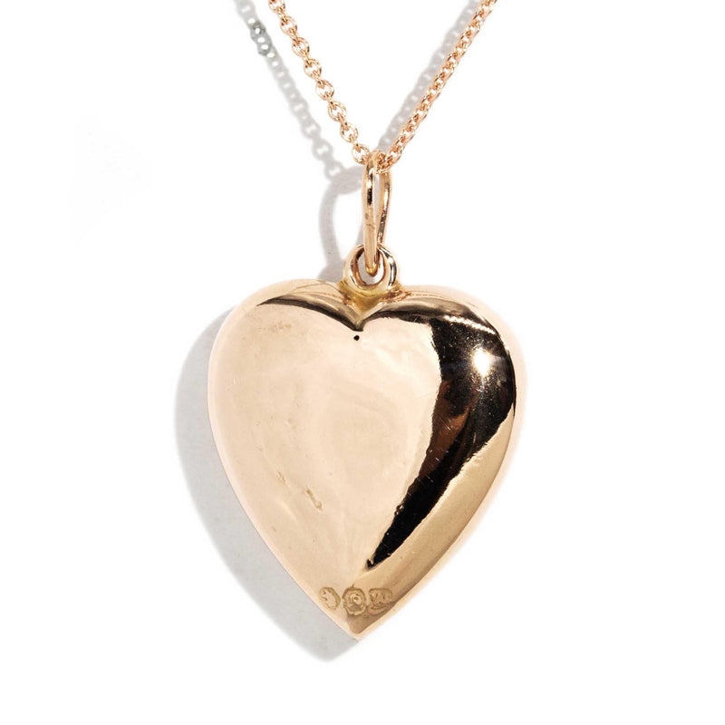 Lovella Antique Victorian Garnet Heart Locket 9ct Gold