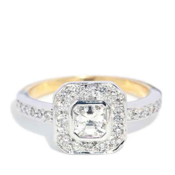 Macie 0.81 Carat Asscher Diamond Cluster Ring 18ct Gold