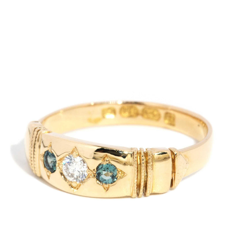 Madeline 1882 Reclaimed Alexandrites & Diamond Ring 18ct Gold