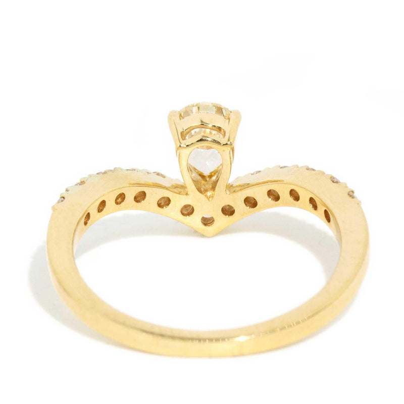 Marcia Pear Cut Diamond Chevron Ring 18ct Gold