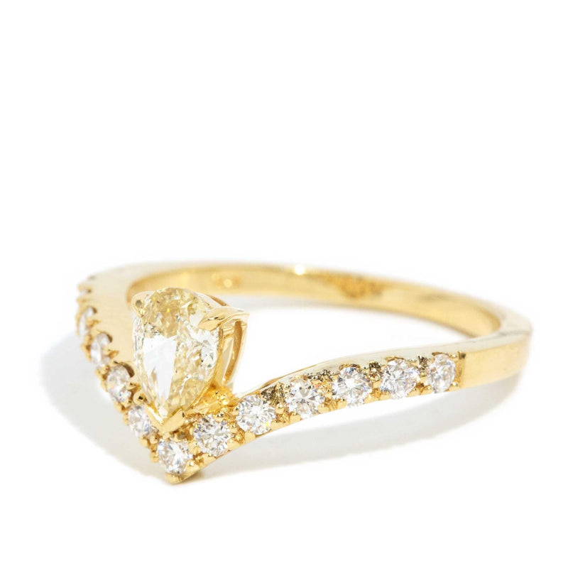 Marcia Pear Cut Diamond Chevron Ring 18ct Gold