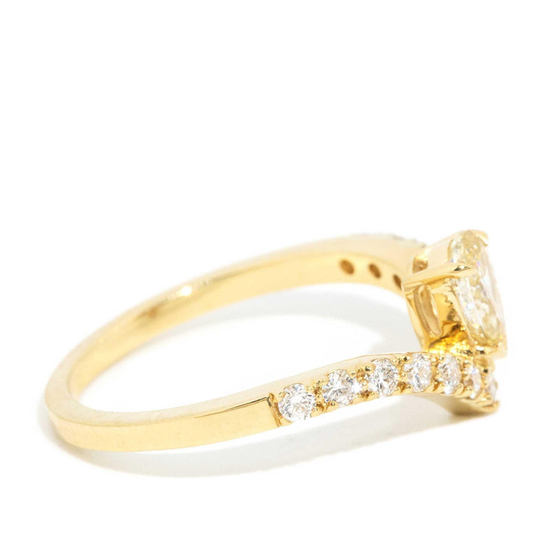 Marcia Pear Cut Diamond Chevron Ring 18ct Gold