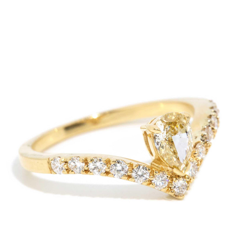 Marcia Pear Cut Diamond Chevron Ring 18ct Gold