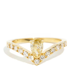 Marcia Pear Cut Diamond Chevron Ring 18ct Gold