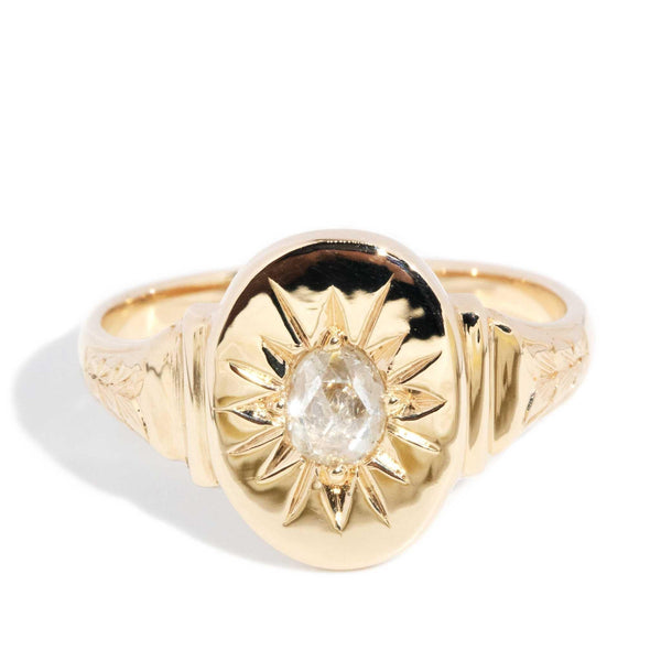 Marcy 1950s Star Set Rose Cut Diamond Ring 9ct Gold