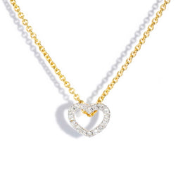 Mi Amor Love Heart Diamond Pendant & Chain 9ct Gold Necklaces Imperial Jewellery Imperial Jewellery - Hamilton Yellow Gold 