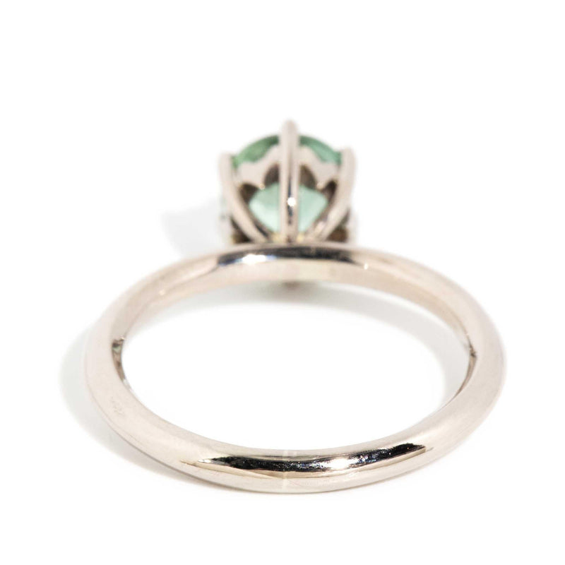 Midori Green Tourmaline Solitaire Ring 18ct White Gold