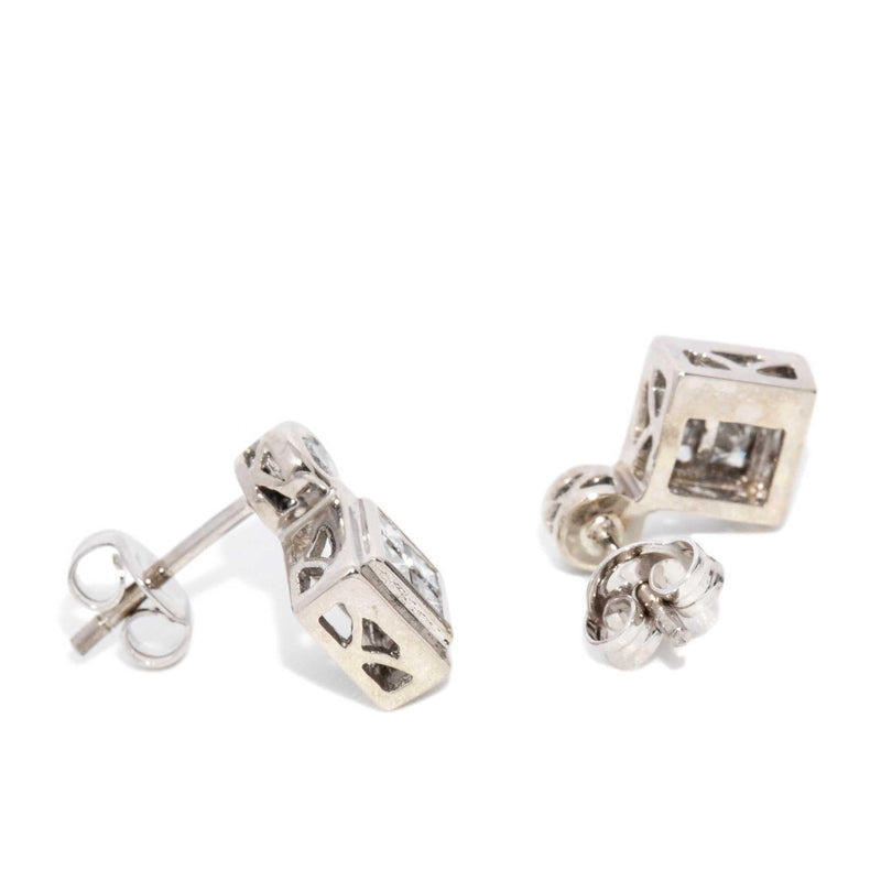 Millie 1990s Diamond Studs 18ct White Gold