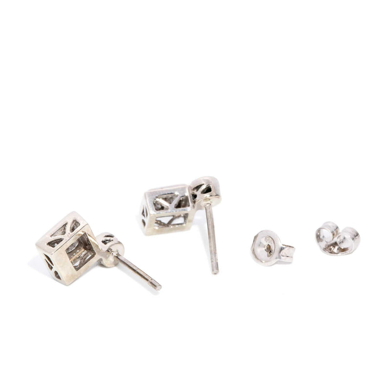 Millie 1990s Diamond Studs 18ct White Gold