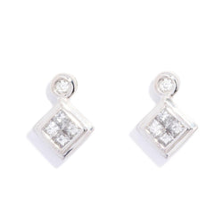 Millie 1990s Diamond Studs 18ct White Gold