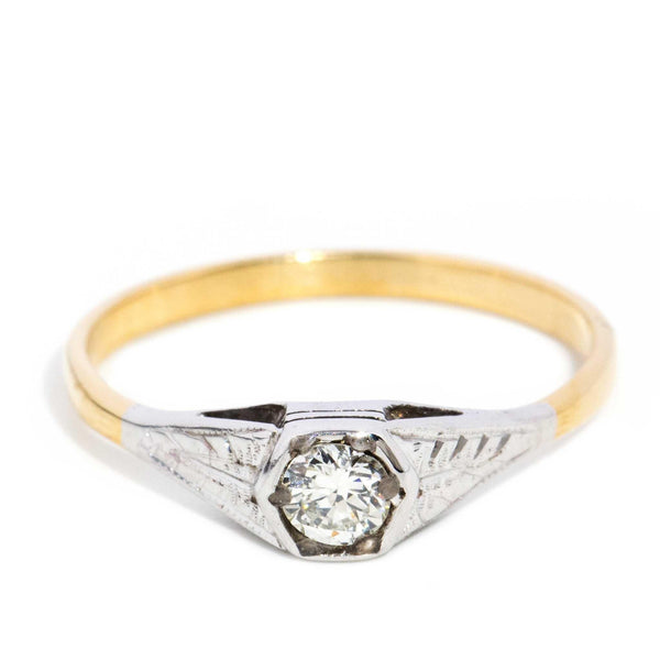 Minnie 1940s Diamond Solitaire Ring 18ct Gold