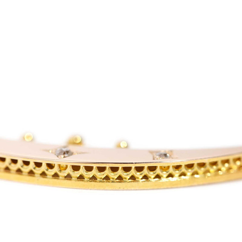 Miranda Georgian Diamond Crescent Necklet 15ct Gold