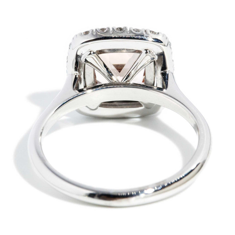 Mirriam Morganite & Diamond Halo Ring 18ct