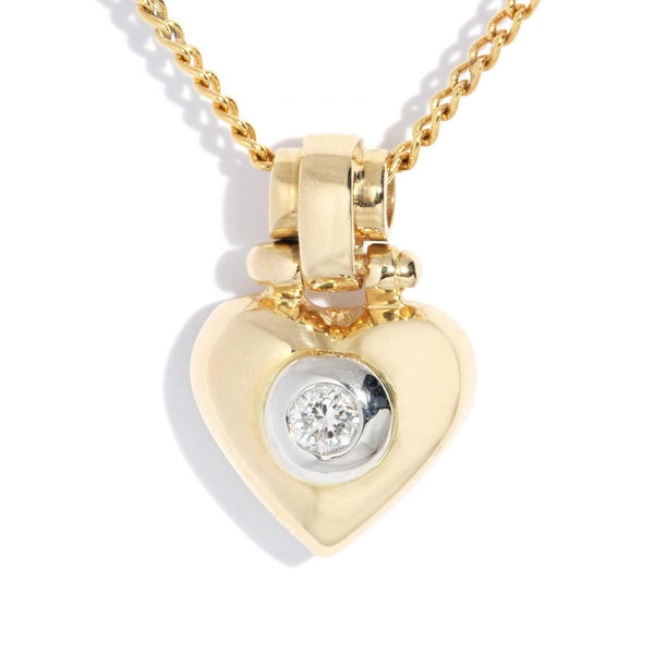 Missy 1990sDiamond Puffy Heart Pendant 18ct Gold