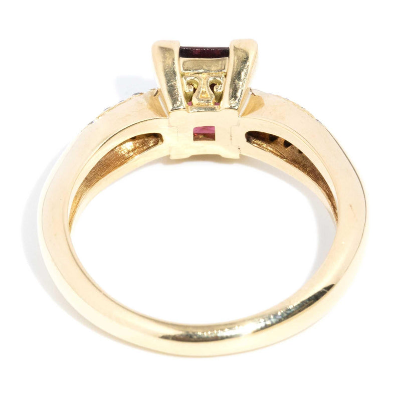 Morrisette 1990s Rhodolite Garnet & Diamond Ring 18ct