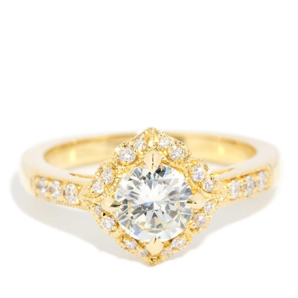 Myka 1.07ct Diamond Cushion Halo Ring 18ct Gold