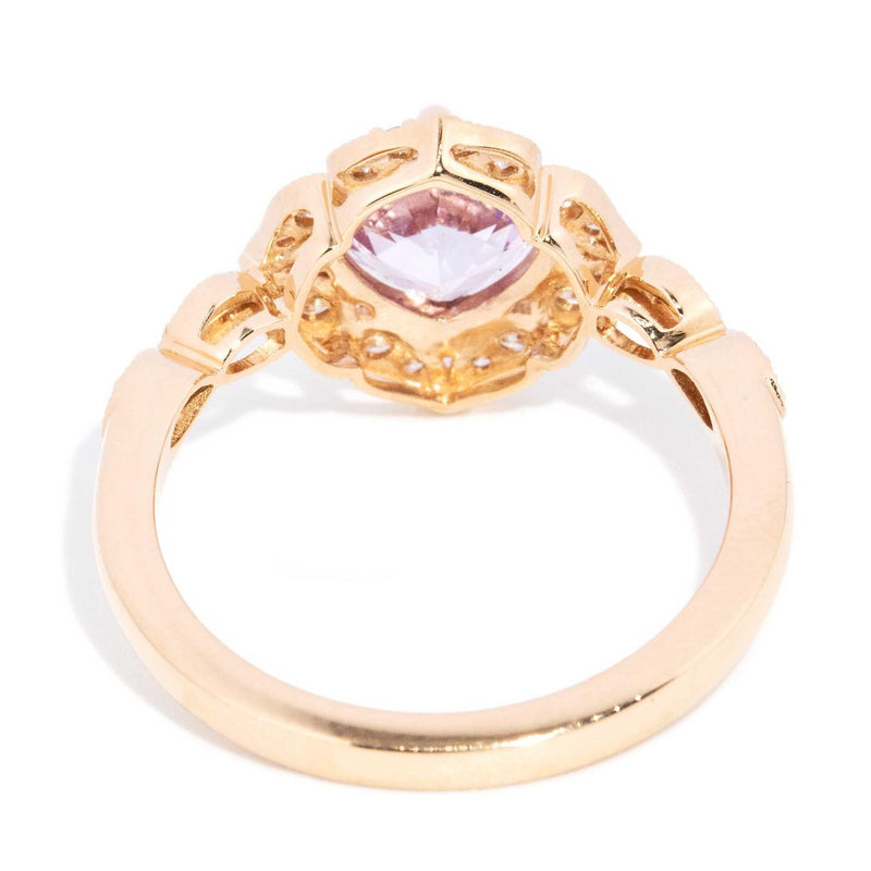 Myka 1.50ct Pink Sapphire & Diamond Scalloped Ring 18ct Gold