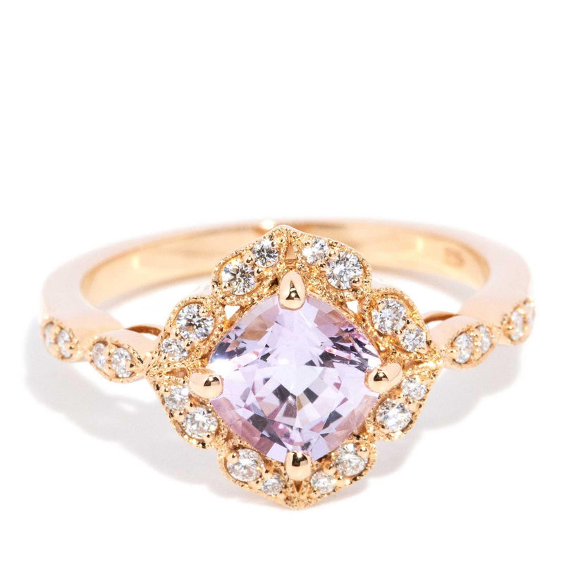 Myka 1.50ct Pink Sapphire & Diamond Scalloped Ring 18ct Gold