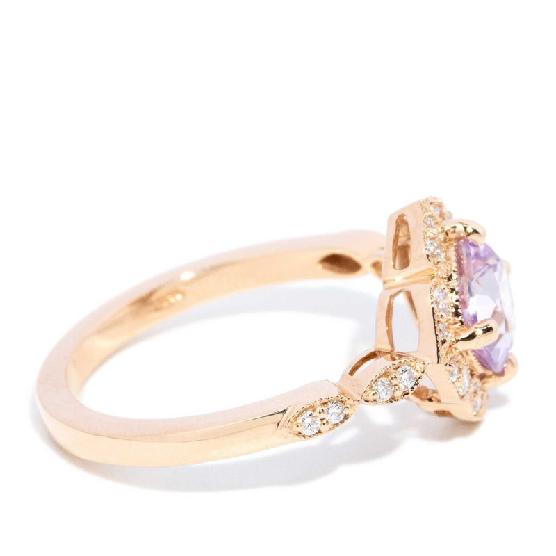 Myka 1.50ct Pink Sapphire & Diamond Scalloped Ring 18ct Gold