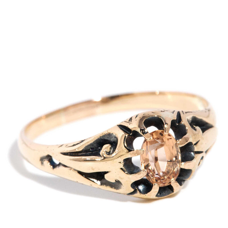 Nerissa Antique Victorian Topaz Dress Ring 14ct Gold