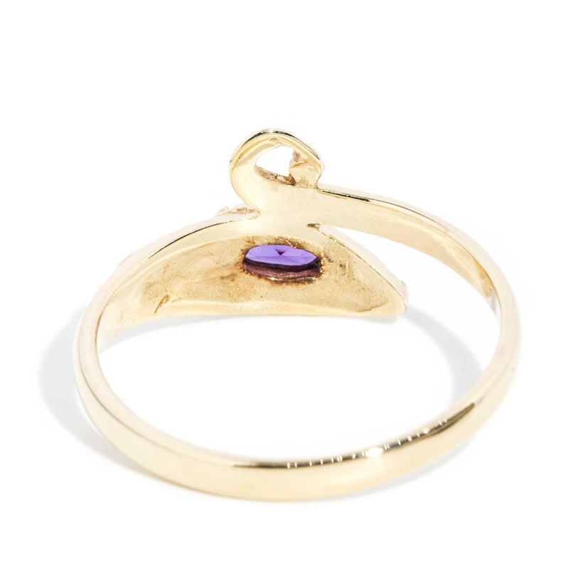 Nira Amethyst Serpent Ring 9ct Gold