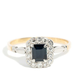 Olivia 1930s Sapphire & Diamond Ring 15ct Gold