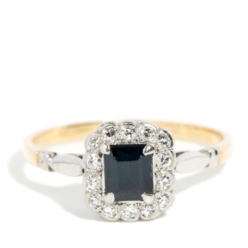 Olivia 1930s Sapphire & Diamond Ring 15ct Gold