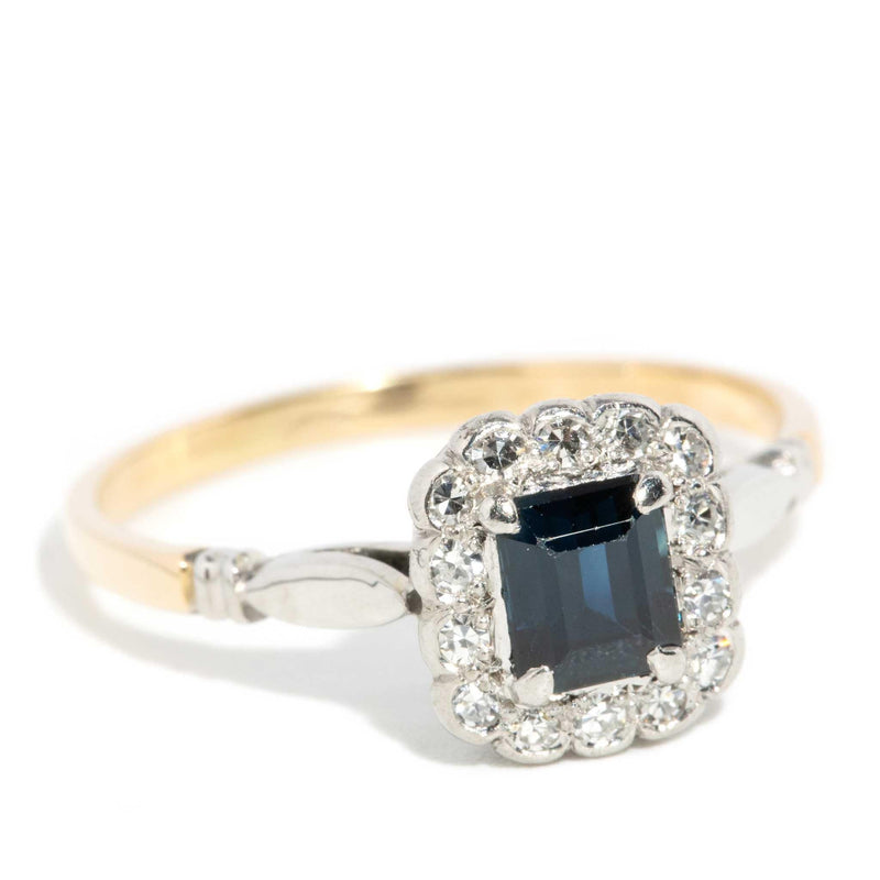 Olivia 1930s Sapphire & Diamond Ring 15ct Gold