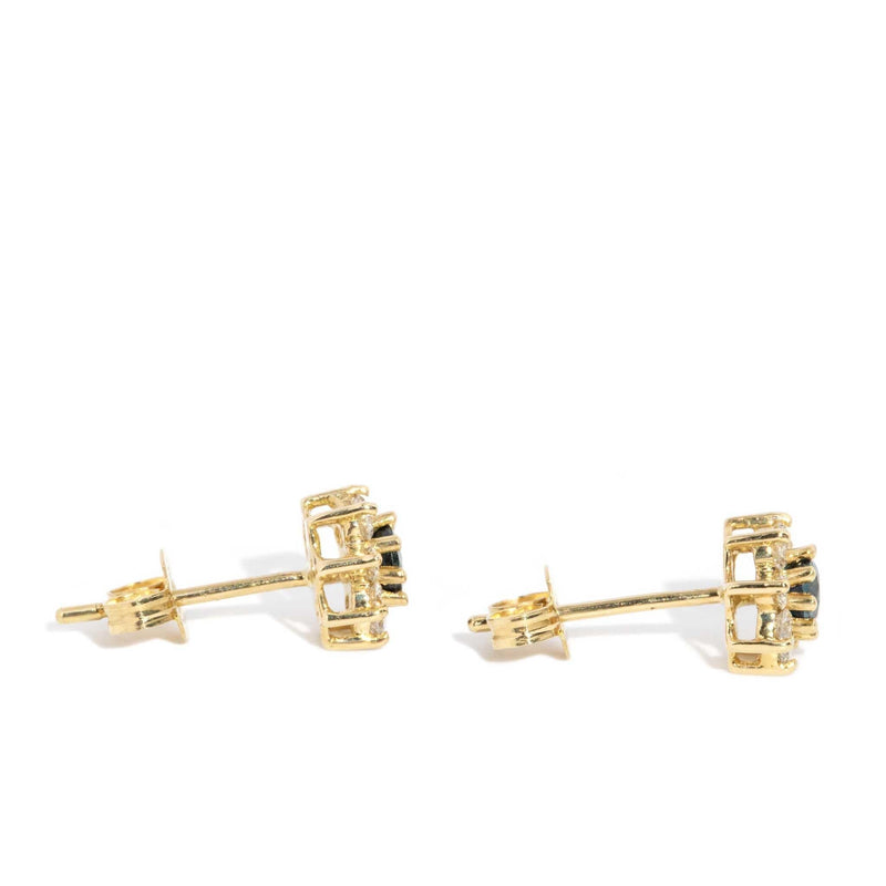 Paige 1980s Sapphire & Diamond Studs 18ct Gold