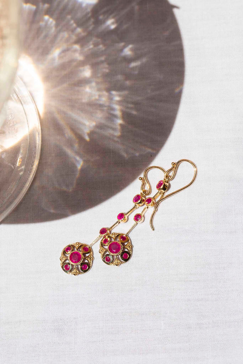 DARIUS 18K Yellow Gold Ruby and Diamond Drop Earrings - Bergdorf Goodman