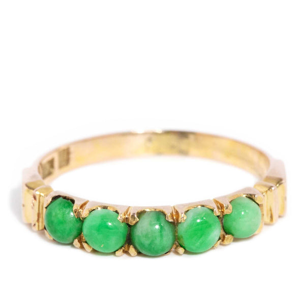 Pippa 1970s Jade Cabochon Ring 14ct Gold