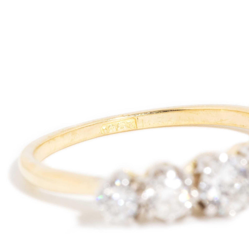 Primrose 1950s Diamond Five Stone Ring 18ct Gold