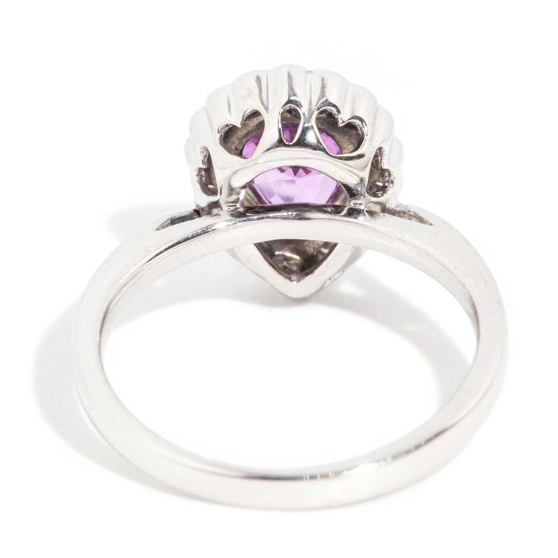 Priya Pink Purple Sapphire & Diamond Ring 18ct White Gold