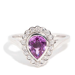 Priya Pink Purple Sapphire & Diamond Ring 18ct White Gold