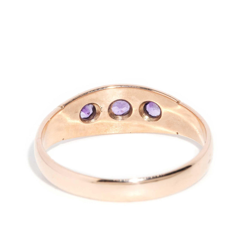 Reina 1980s Star Set Amethyst Ring 9ct Rose Gold