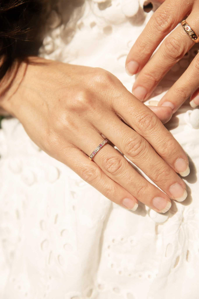 Rose 1930s Ruby & Diamond Ring 18ct Gold