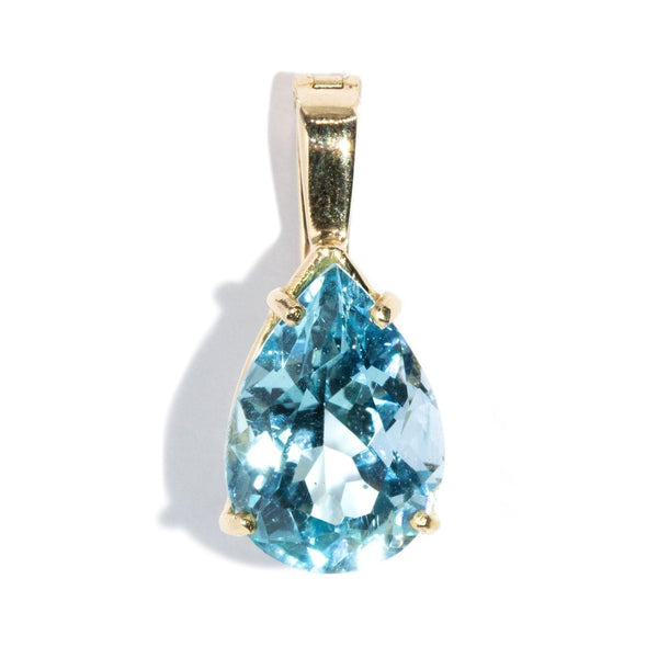 Rowena Blue Topaz Enhancer Pendant 14ct Gold